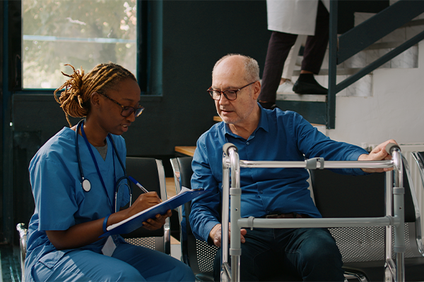 Specialist medical care - healthcare professional with medical equipment